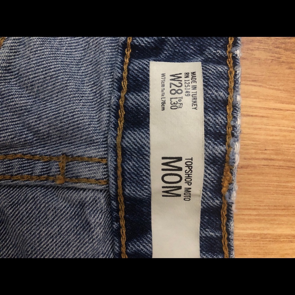 Top Shop Moto Mom Jeans 28x30